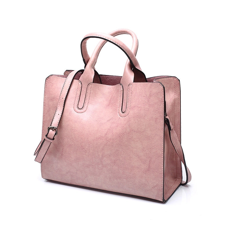 Women's Large All Seasons Pu Leather Solid Color Fashion Square Zipper Handbag