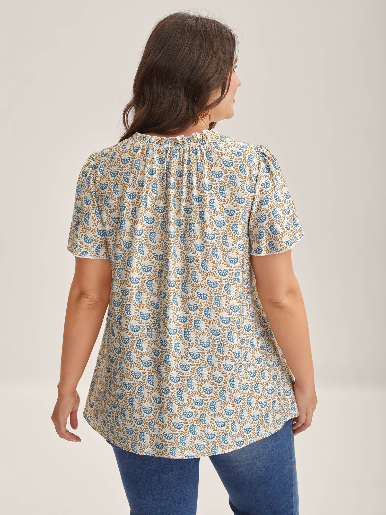 In Full Bloom Mock Neck Shirt