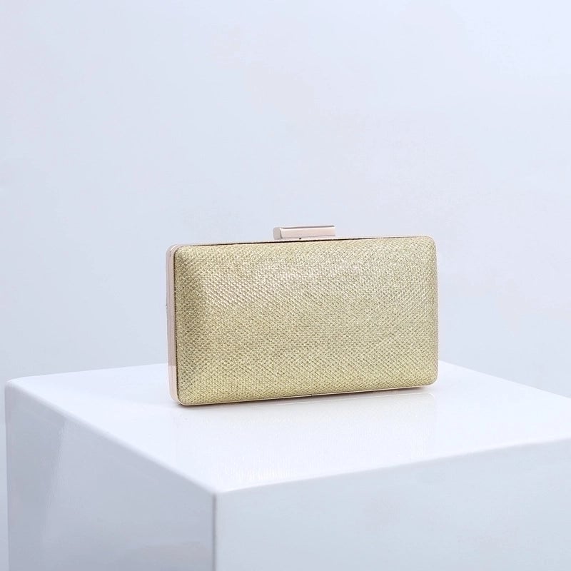Purple Gold Champagne Pu Leather Solid Color Square Evening Bags