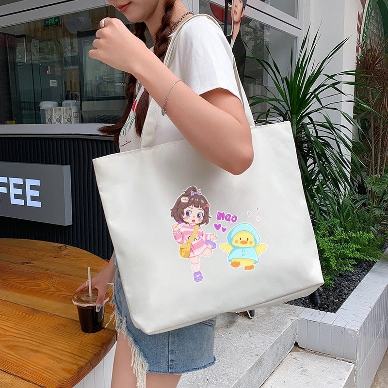 Women's Fashion Geometric Oxford Cloth Shopping Bags