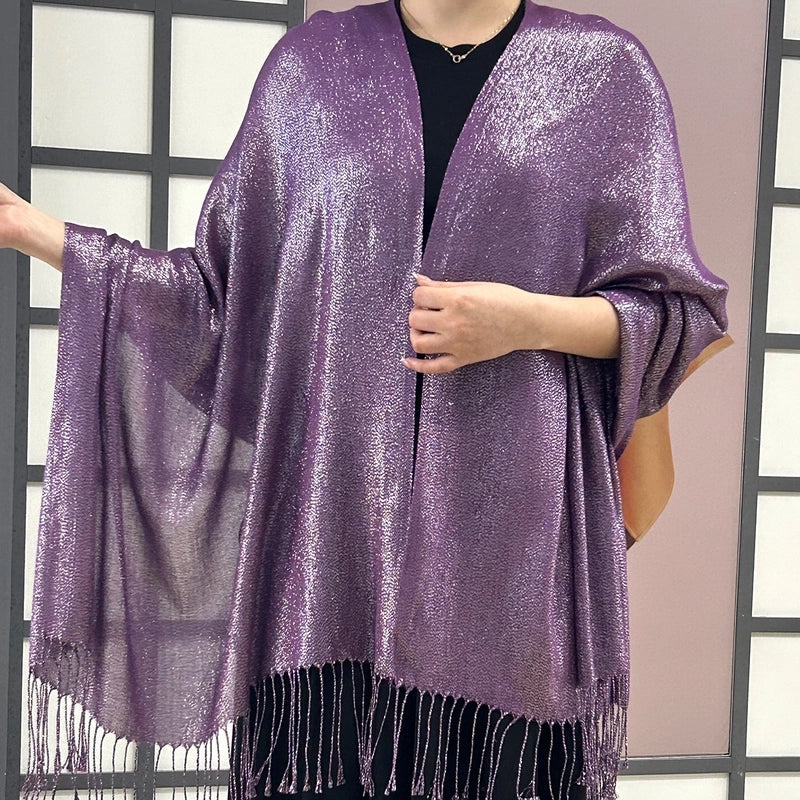 Exclusive For New Women's Shawl Autumn And Summer Women Tassel Silver Silk Ball Dinner Party Scarf