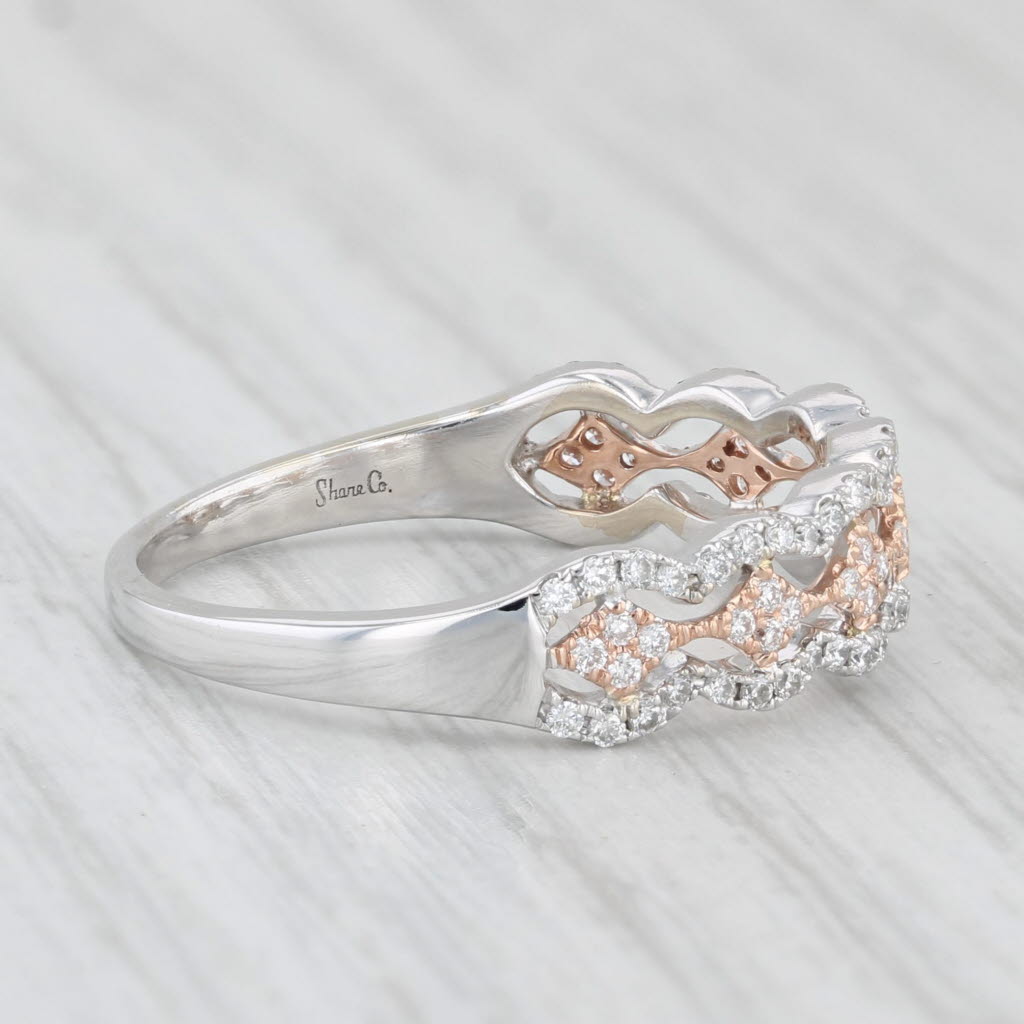 Shane Co Diamond Ring 14k Gold Size 8 Wedding Stackable Band