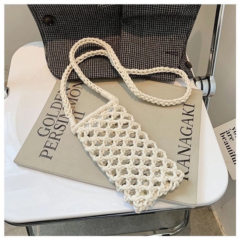 Women's Small Summer Straw Basic Square Bag