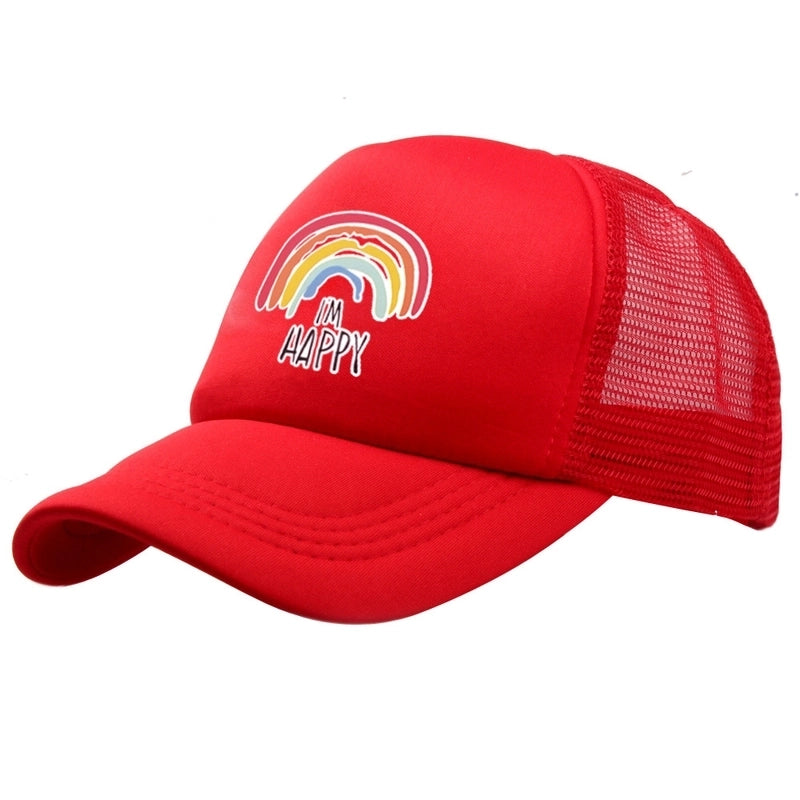 Unisex Minimalist Letter Rainbow Curved Eaves Baseball Cap