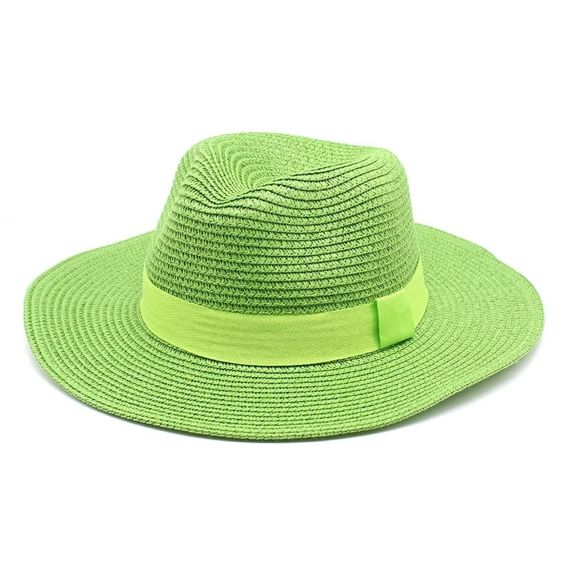 Unisex Minimalist Solid Color Flat Eaves Fedora Hat
