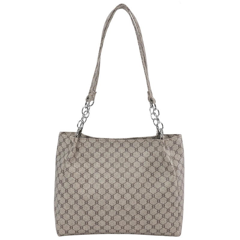 Women's Medium Pu Leather Monogram Vintage Style Classic Style Zipper Tote Bag