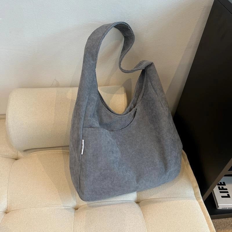 Corduroy Bag  Large Capacity Shoulder Bag Women's Autumn And Winter New Fashionable Casual Canvas Bag For Women