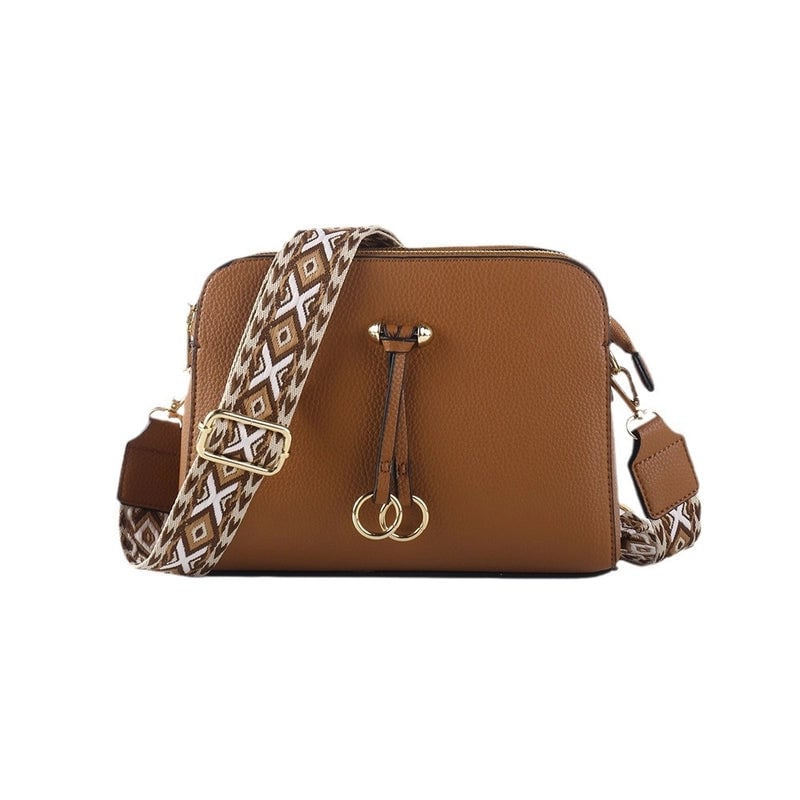 Women's Medium Pu Leather Solid Color Basic Classic Style Zipper Crossbody Bag