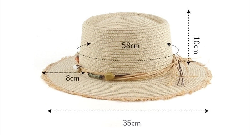 Women's Minimalist Color Block Wide Eaves Straw Hat