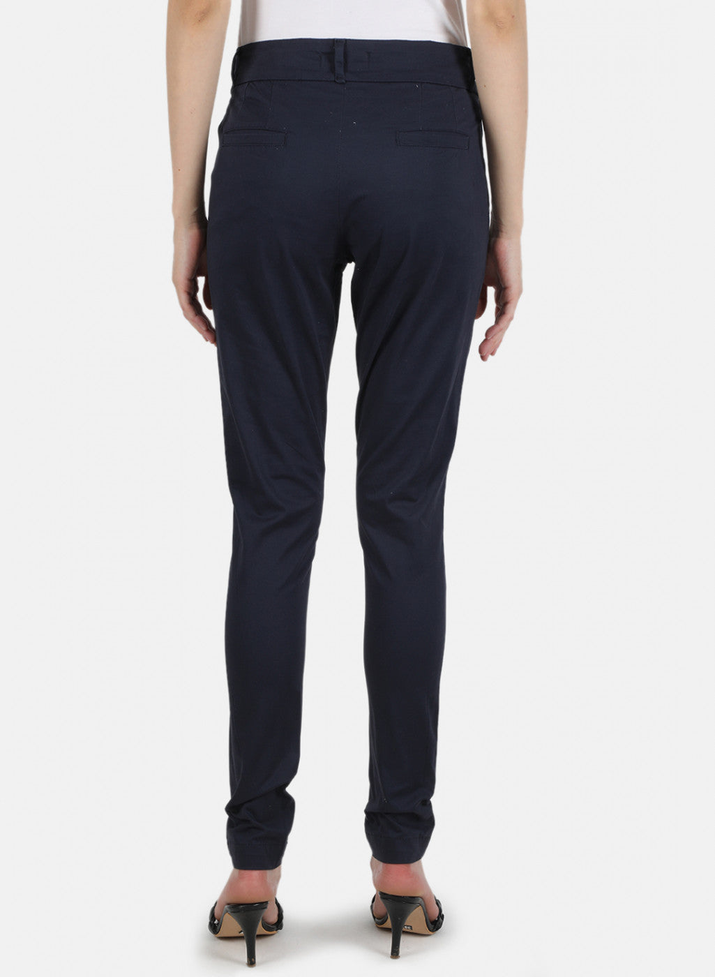 Women Navy Blue Slim Fit Trouser