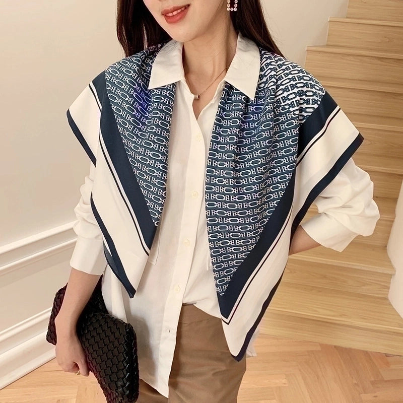 Women's Fashion Geometric Satin Silk Scarves