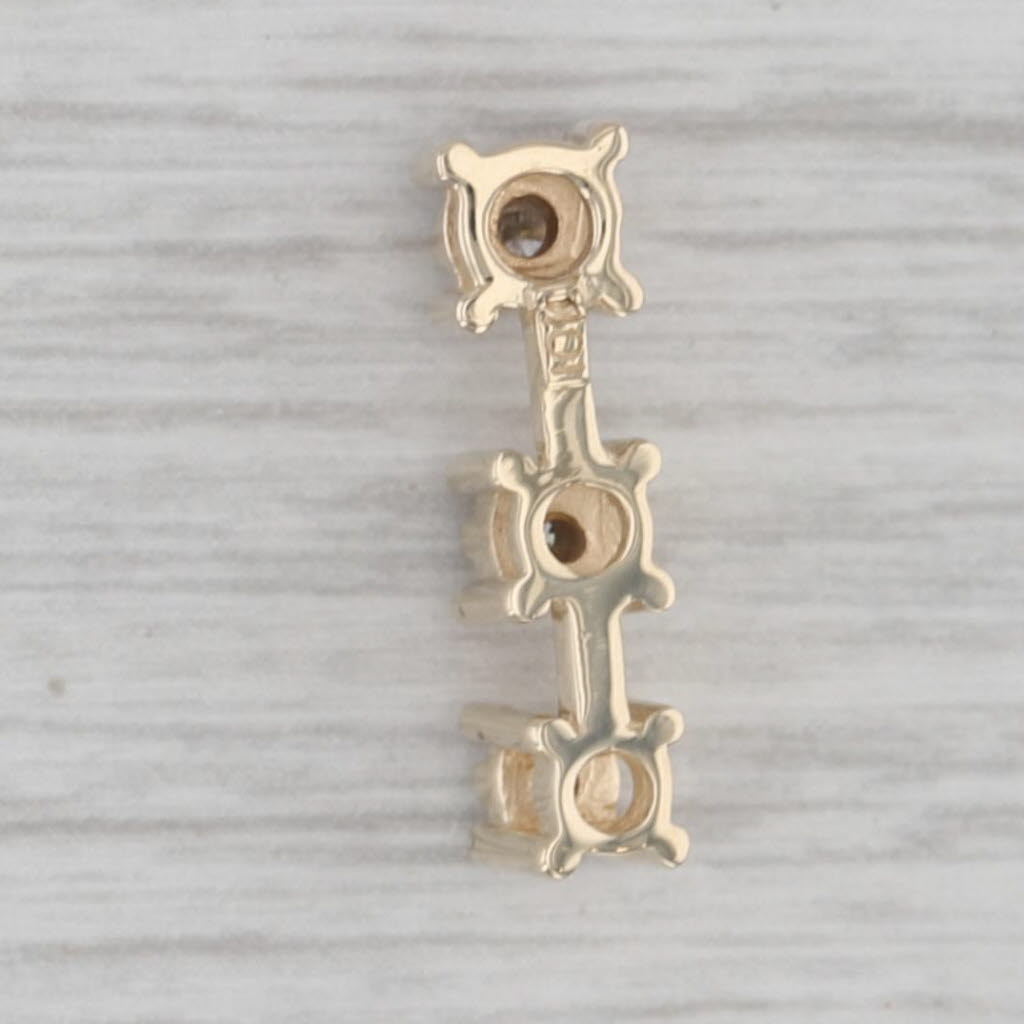 0.14ctw Diamond 3-Stone Journey Pendant 10k Yellow Gold Small Drop