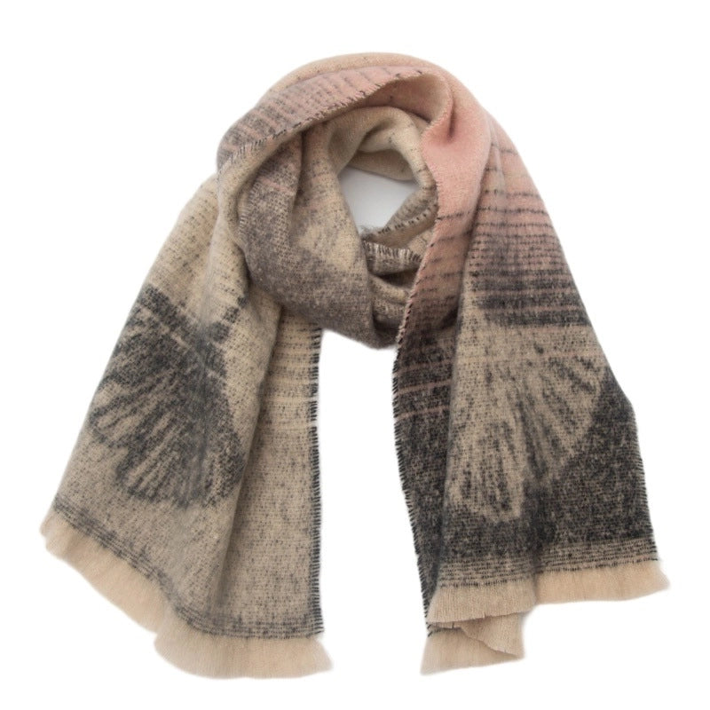Unisex Casual Minimalist Ginkgo Leaf Polyester Scarf