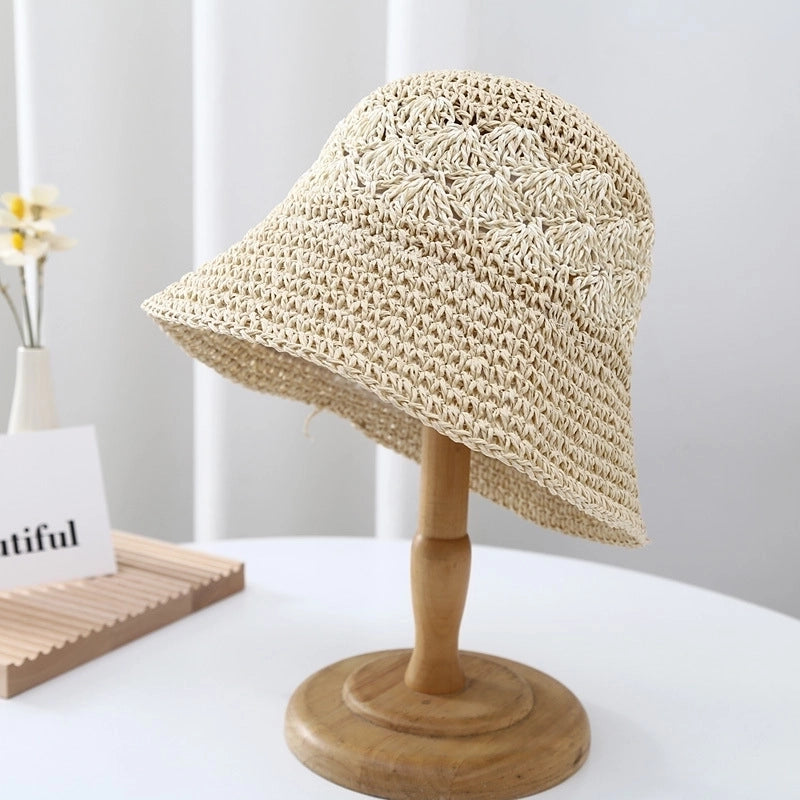 Women's Elegant Lady Solid Color Big Eaves Bucket Hat