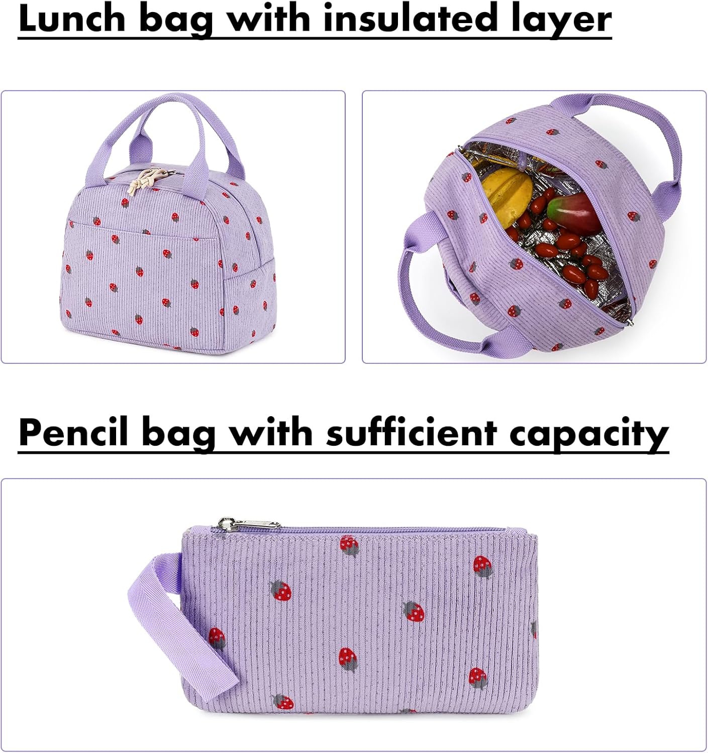 Bluboon School Backpack Teens Girls Boys Kids School Book Bags with Lunch Box Pencil Bag