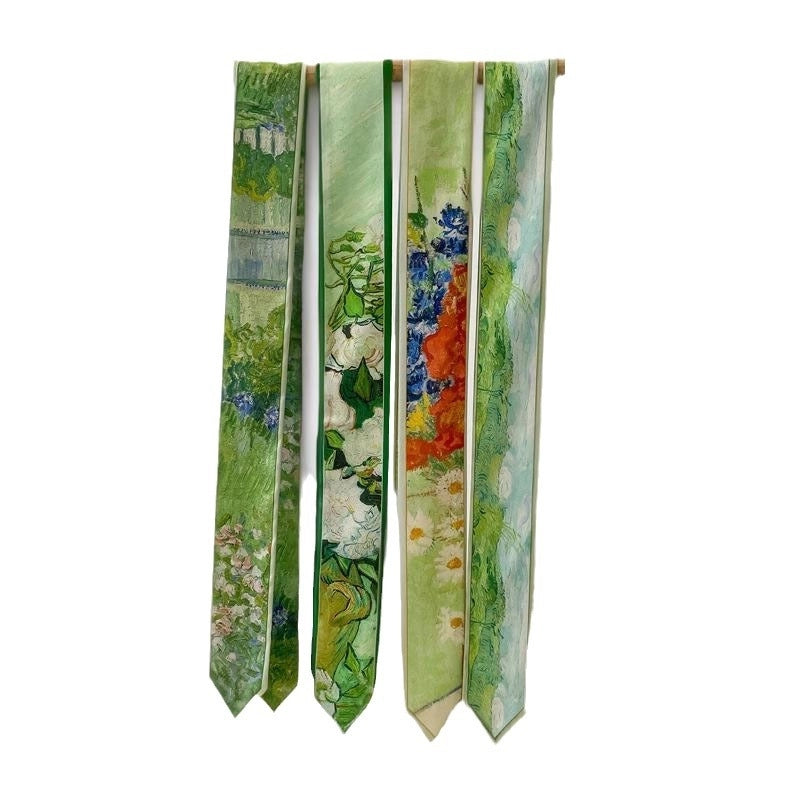 Women's Fairy Style Sweet Flower Satin Silk Scarf