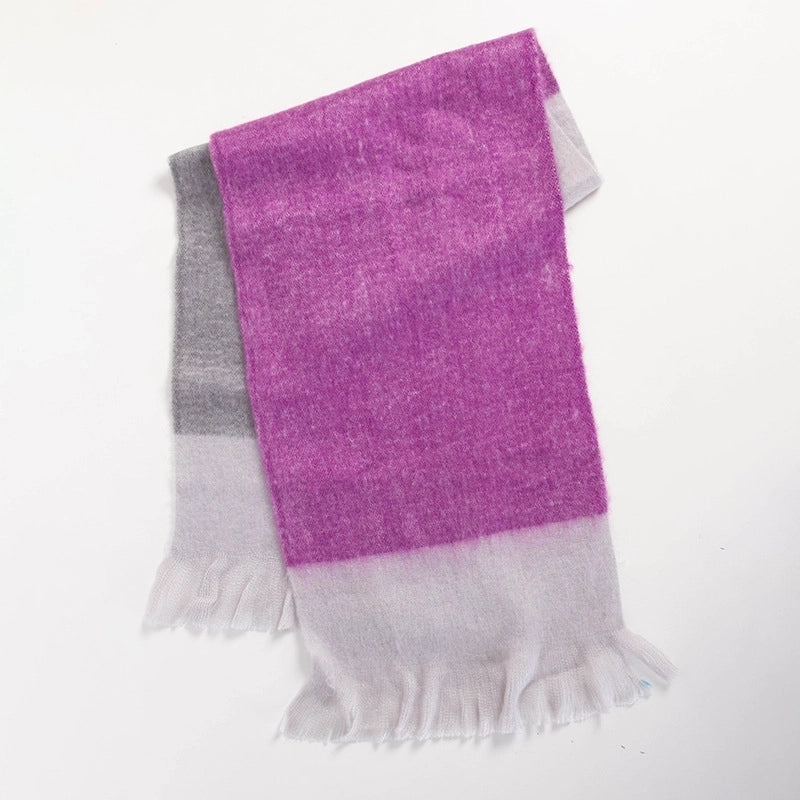Women's Sweet Color Block Polyester Scarf