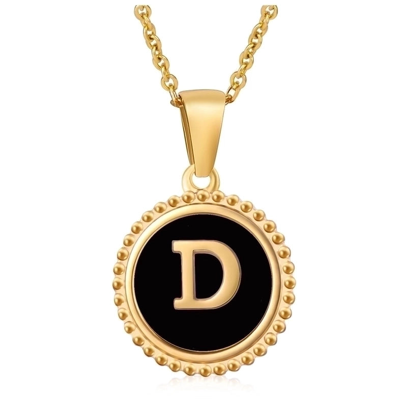 Stainless Steel Fashion Enamel Plating Letter Pendant Necklace