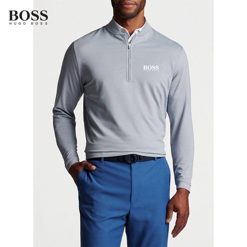 PRE-SALE BOSS Men Cotton QUICK DRY Zip Golf 1/4 Zip Pullover