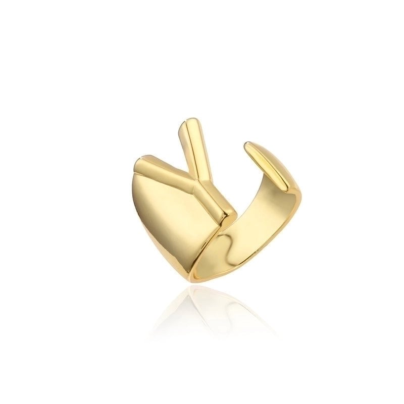New 18k Copper Gold-plated Alphabet Open Ring