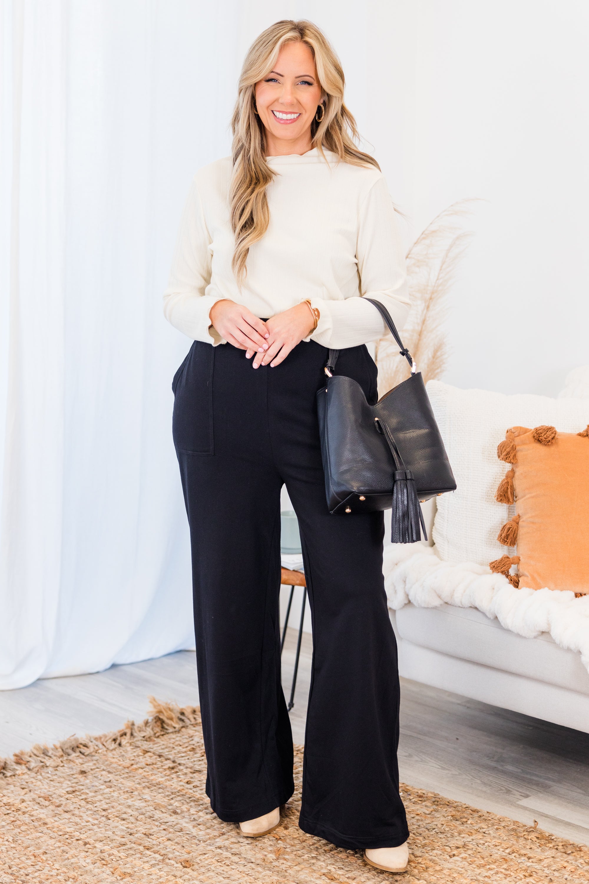 Two Steps Ahead Pants. Black