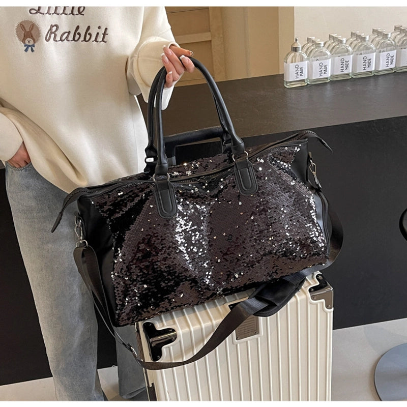 Unisex Basic Solid Color Pu Leather Travel Bags