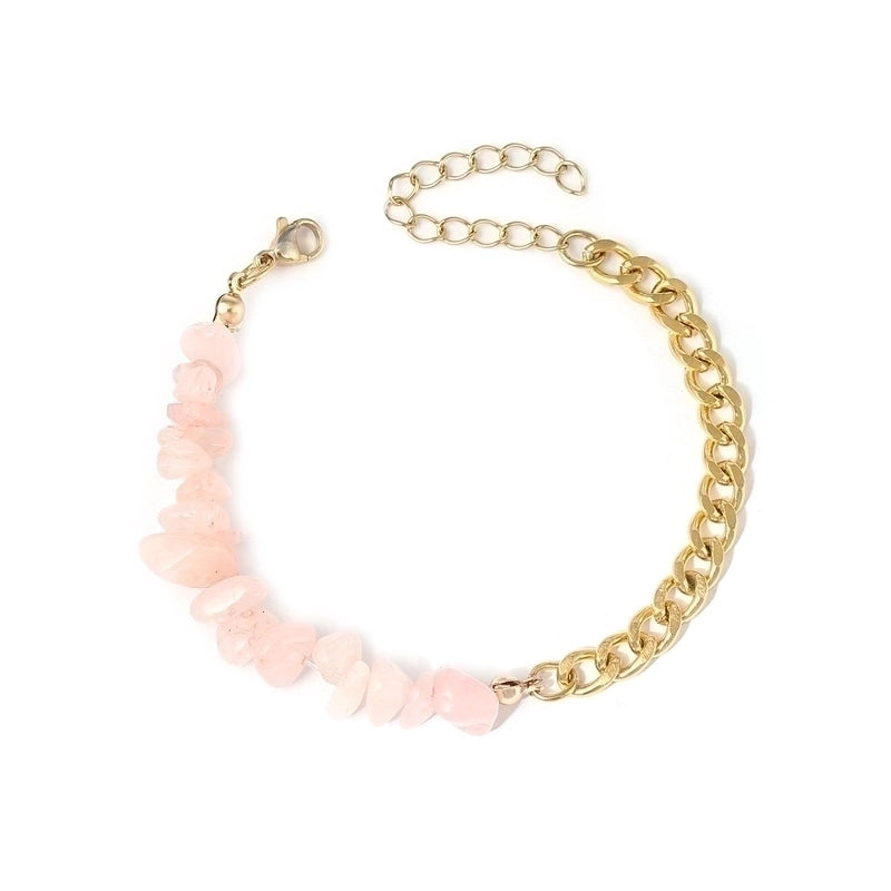 Vacation Color Block 304 Stainless Steel Natural Stone 18K Gold Plated Bracelets In Bulk
