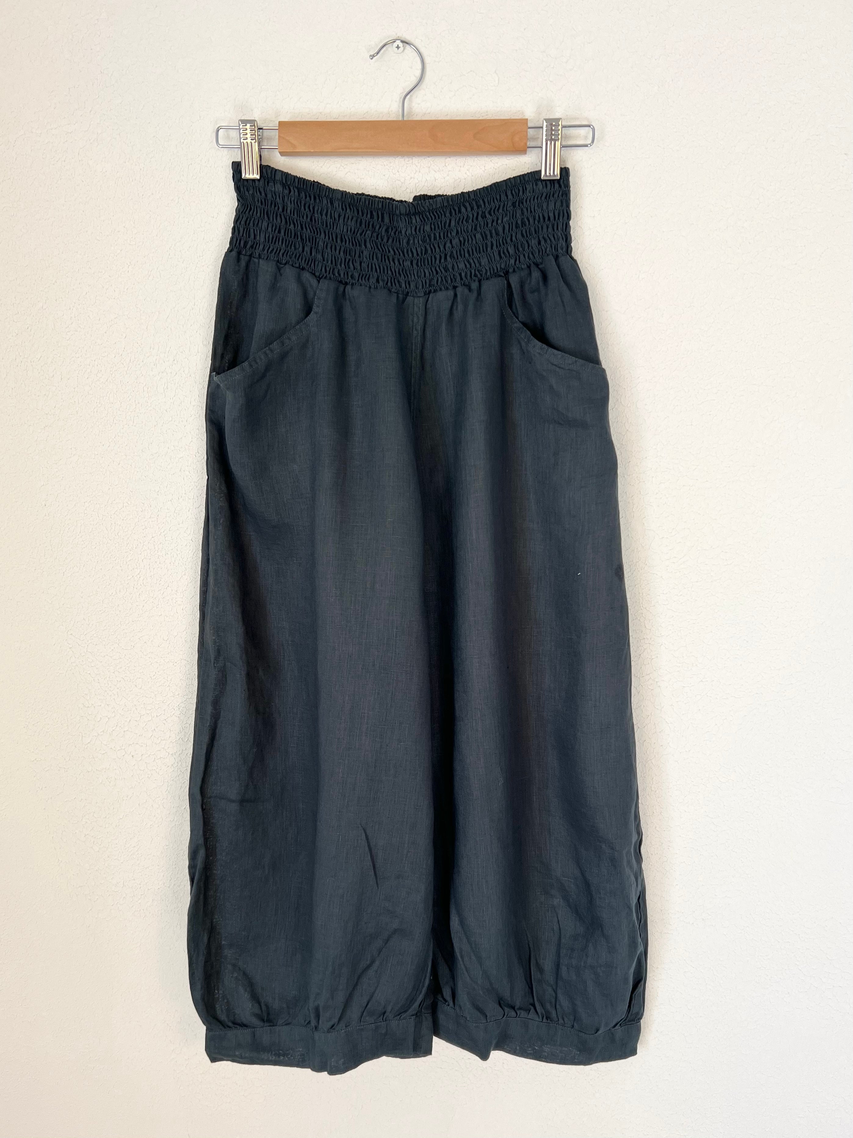 jackie pant - charcoal linen