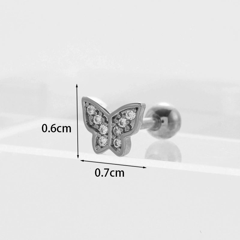 Ear Cartilage Rings & Studs Fashion Geometric Copper Plating Artificial Gemstones