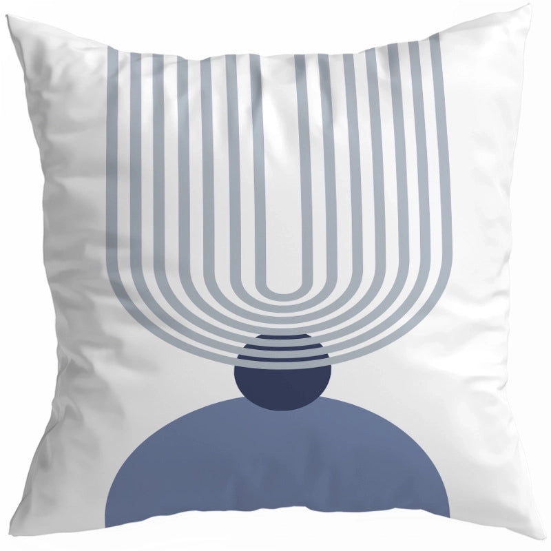 Exaggerated Modern Style Artistic Geometric Color Block Fibre Peach Skin Pillow Cases