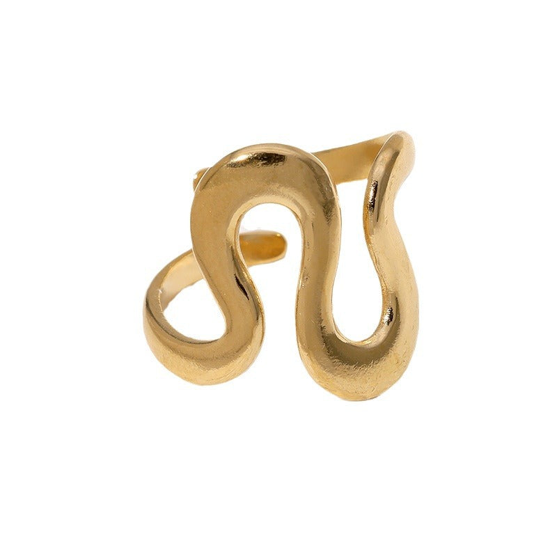 Open Ring Minimalist Stripe Geometric Stainless Steel Electroplating Rings