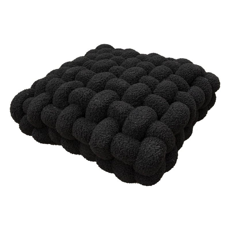 Lambswool Pillow Square Woven Chair Cushion Sofa Cushion Plush Pillow Decorative Bay Window Cushion