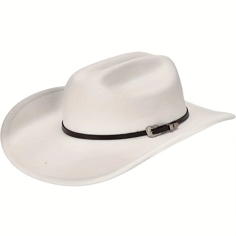 New Western Cowboy Hat Woolen Top Hat Big Brim Hat Minority Style Jazz Hat