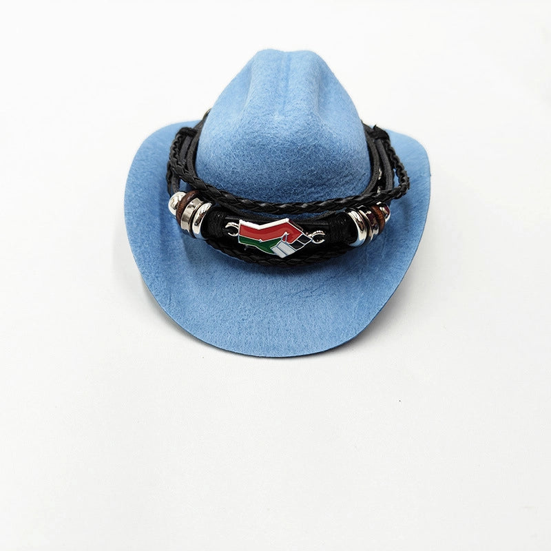 Cowboy Style Polyester Solid Color Pet Hat
