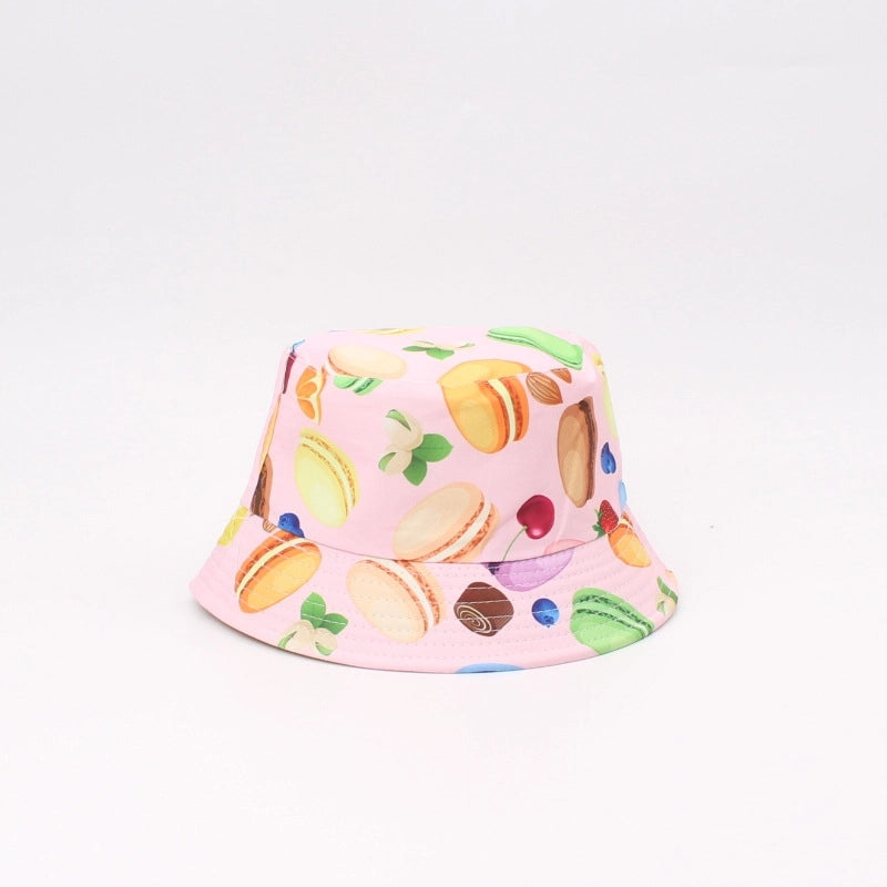 Children Unisex Vacation Minimalist Macarons Printing Bucket Hat