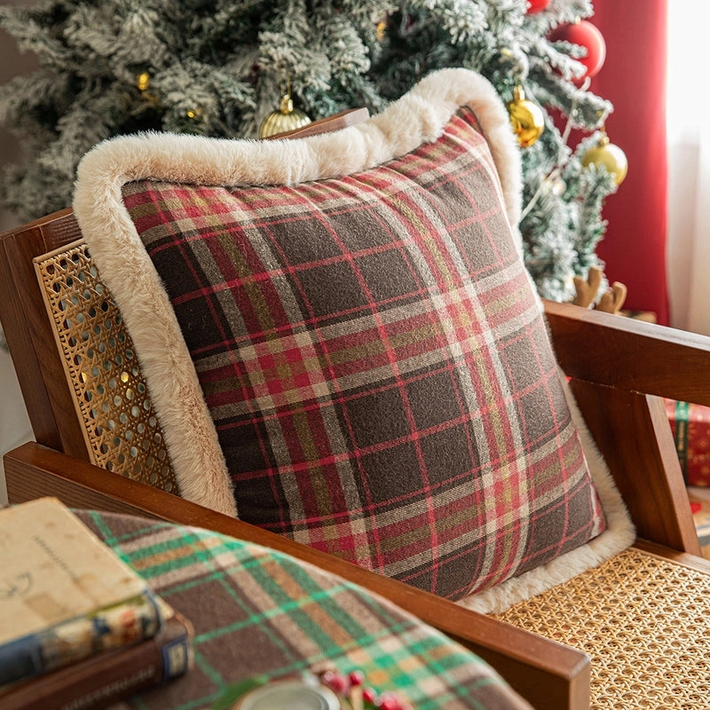 Elegant Plaid Polyester Throw Pillow Pillow Cases Couch & Sofa Decor