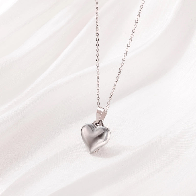 Minimalist Heart Shape Titanium Steel Pendant Necklace
