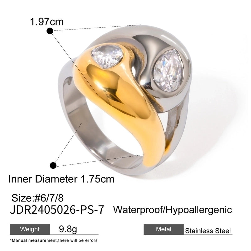 Glam Minimalist Classic Style Geometric 304 Stainless Steel Plating Open Rings
