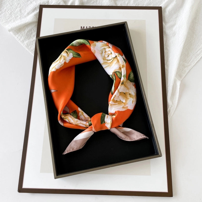 Women's Casual Flower Satin Printing Bandanas
