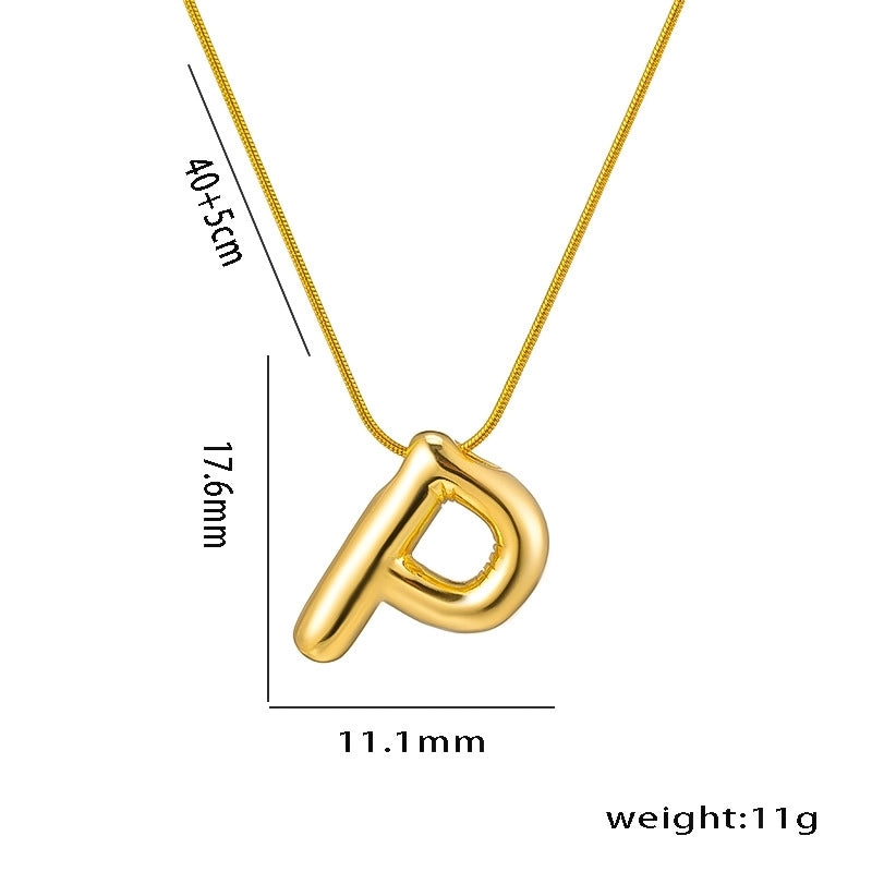Titanium Steel Minimalist Letter Plating Pendant Necklace