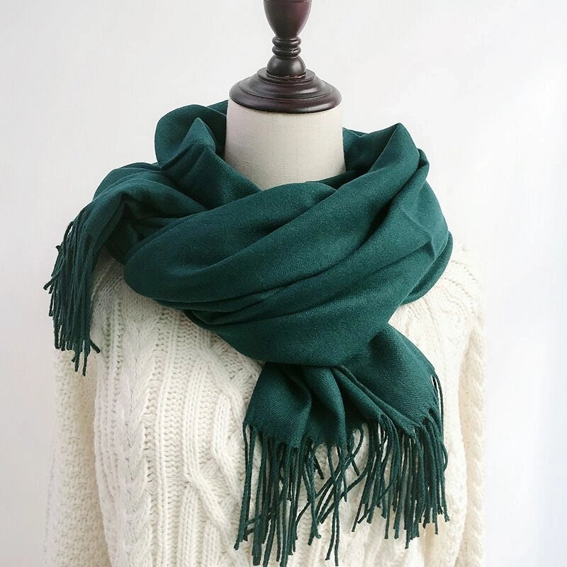 Double-sided Cashmere-like Autumn And Winter Couple Mid-length Warm  Sweet Women's Scarf Shawl