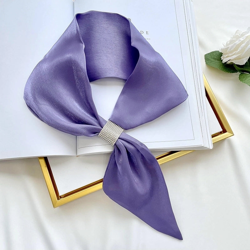 Women's Minimalist Commute Color Block Imitated Silk Silk Scarf