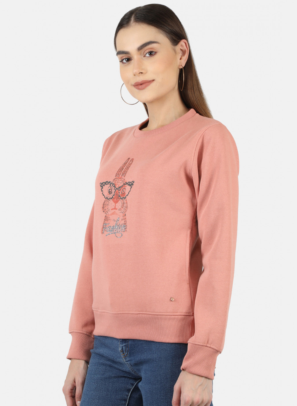 Women Beige Printed Sweatshirt