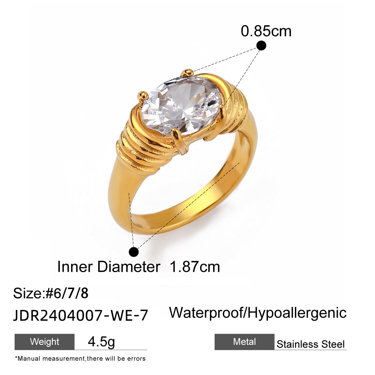 Jie Ding Zircon Ring Titanium Steel Jewelry Stainless Steel Rings
