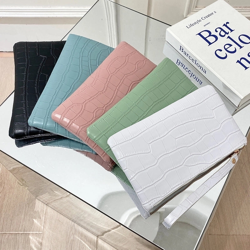 White Green Blue Pu Leather Geometric Square Evening Bags