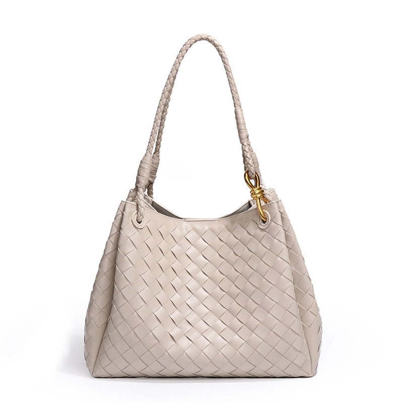 Women's Large Pu Leather Solid Color Elegant Streetwear Square Magnetic Buckle Handbag