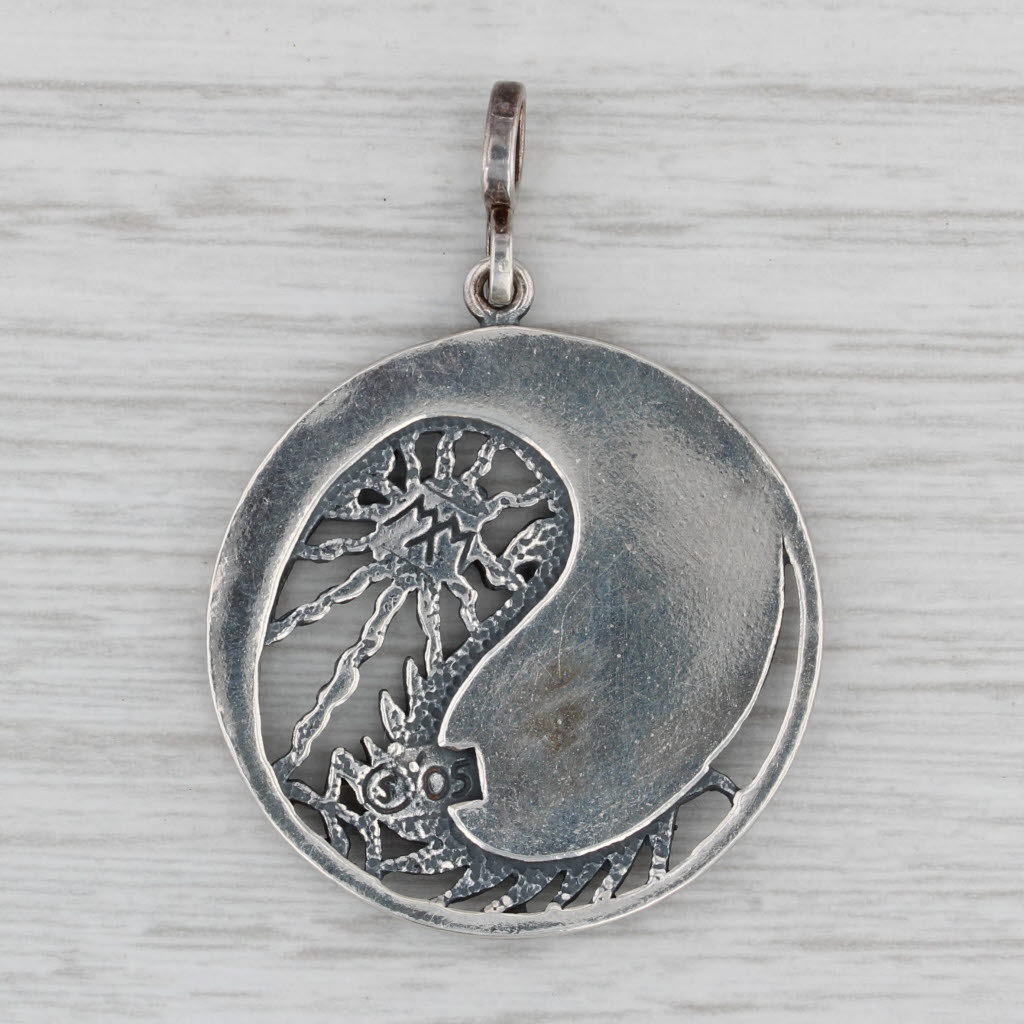 Gothic Dragon Pendant Sterling Silver Statement