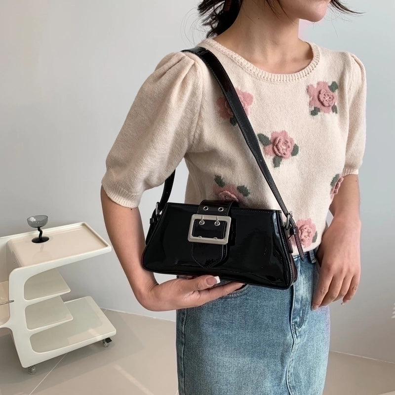 Women's Pu Leather Solid Color Vintage Style Square Zipper Boston Bag