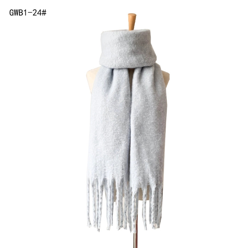 Women's Vintage Style Solid Color Polyester Scarf