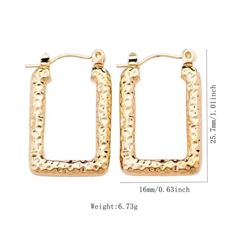 1 Pair Vintage Style U Shape Geometric Heart Shape Plating 304 Stainless Steel None 18K Gold Plated Hoop Earrings